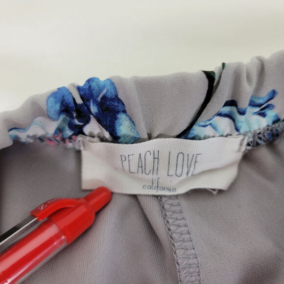 Peach Love Shorts Womens Small Gray High Rise Floral Lined Stretch Waist - Picture 8 of 10